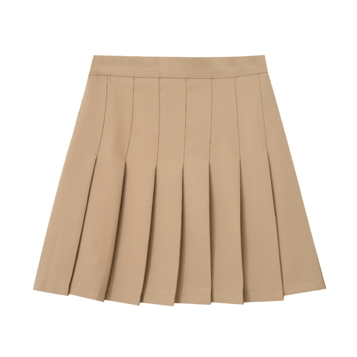 Picture of Four Seasons Short Skirt Women's Pleated Skirt JK Uniform Skirt Fashion Skirt (Long Safety Pants Zipper Button)