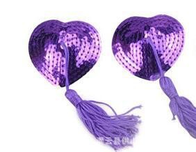 Picture of Sexy tassel heart-shaped sequin breast paste sexy underwear accessories sexy anti-exposure seamless sexy lingerie blood drop