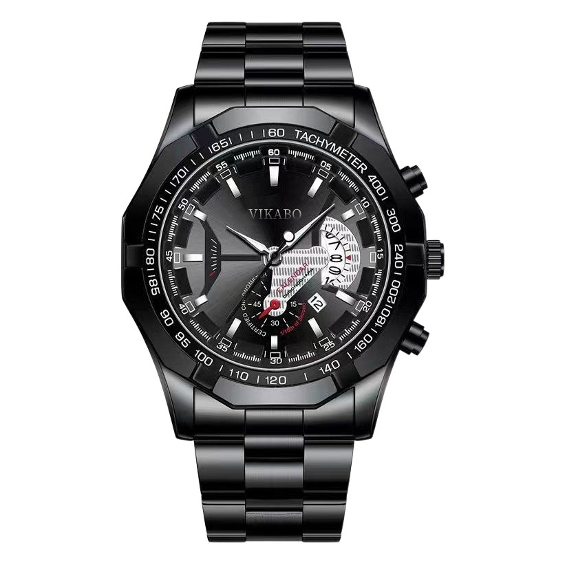 Cross-border hot sale large dial men's calendar watch non-mechanical watch concept creative Steel Belt Men's Watch Factory wholesale