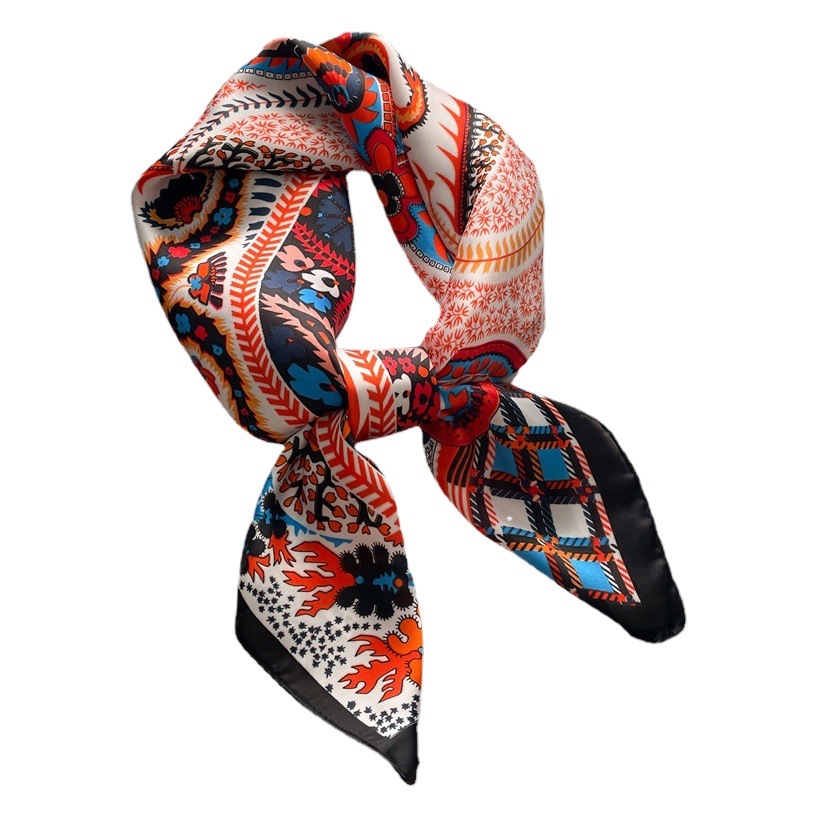 Factory wholesale scarves ladies scarf shawls 70cm Korean small square silk satin printed spring and summer sunscreen scarf