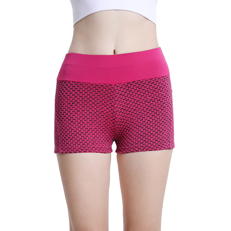 Picture of Honeycomb Yoga Shorts Women's High Waist Hip Lifting Sports Fitness Yoga Shorts Peach Butt Honeycomb Pocket Yoga Pants