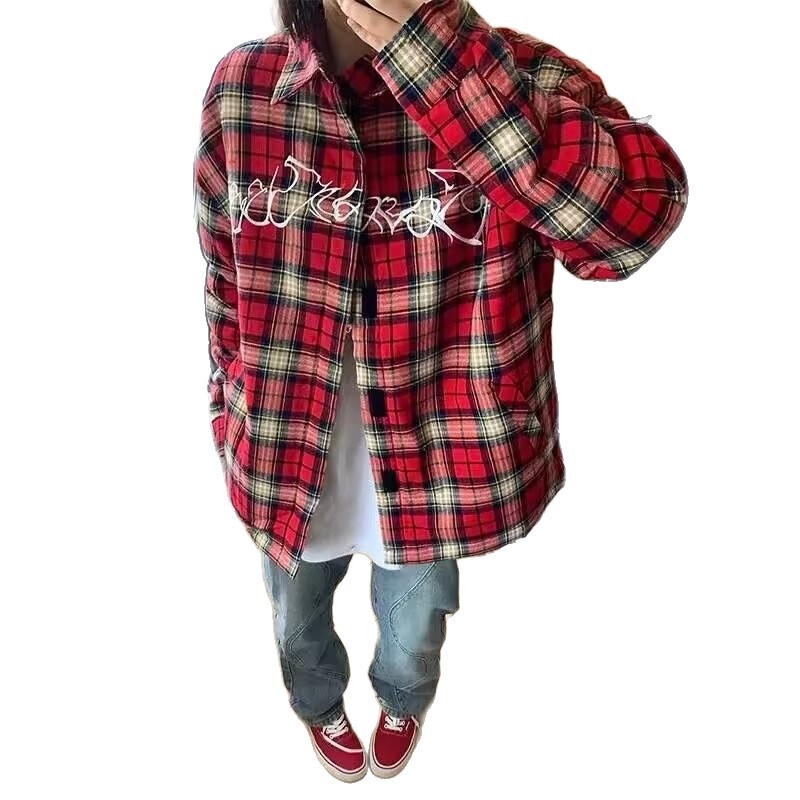 Picture of Design Plaid Shirt for Women, Japanese Retro Summer Shirt Jacket, New Niche 2025 Vintage Trendy Brand