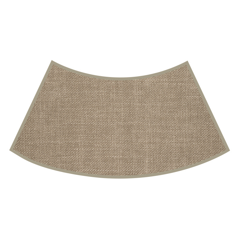 Picture of Imitation Linen Woven Arc Bathroom Floor Mat Bathroom Absorbent Foot Mat Toilet Shower Room Door Arc Anti-Slip Mat