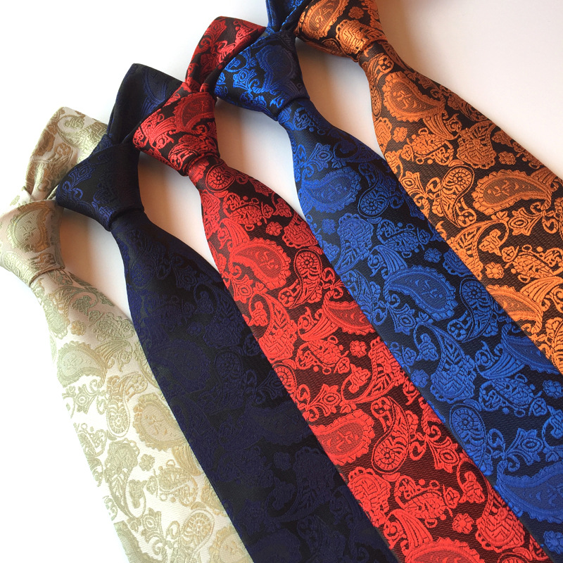 Picture of Tie Men's Polyester Jacquard Fabric Tie Cashew Flower Paisley 18 Color Men's Tie Factory Wholesale