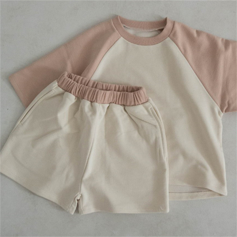2024 Children's Wear Korean Style Ins Children's Summer Wear suit Two-piece Set of Short-sleeved Shorts for Boys and Girls