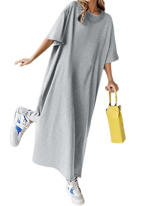 2024 cross-border Amazon wish ebay foreign trade Europe and the United States summer women's new loose short sleeve hip dress