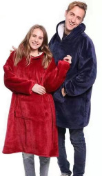 Amazon cross-border hot direct supply lazy pullover fleece clothes couple home wear hooded cold-proof warm nightgown