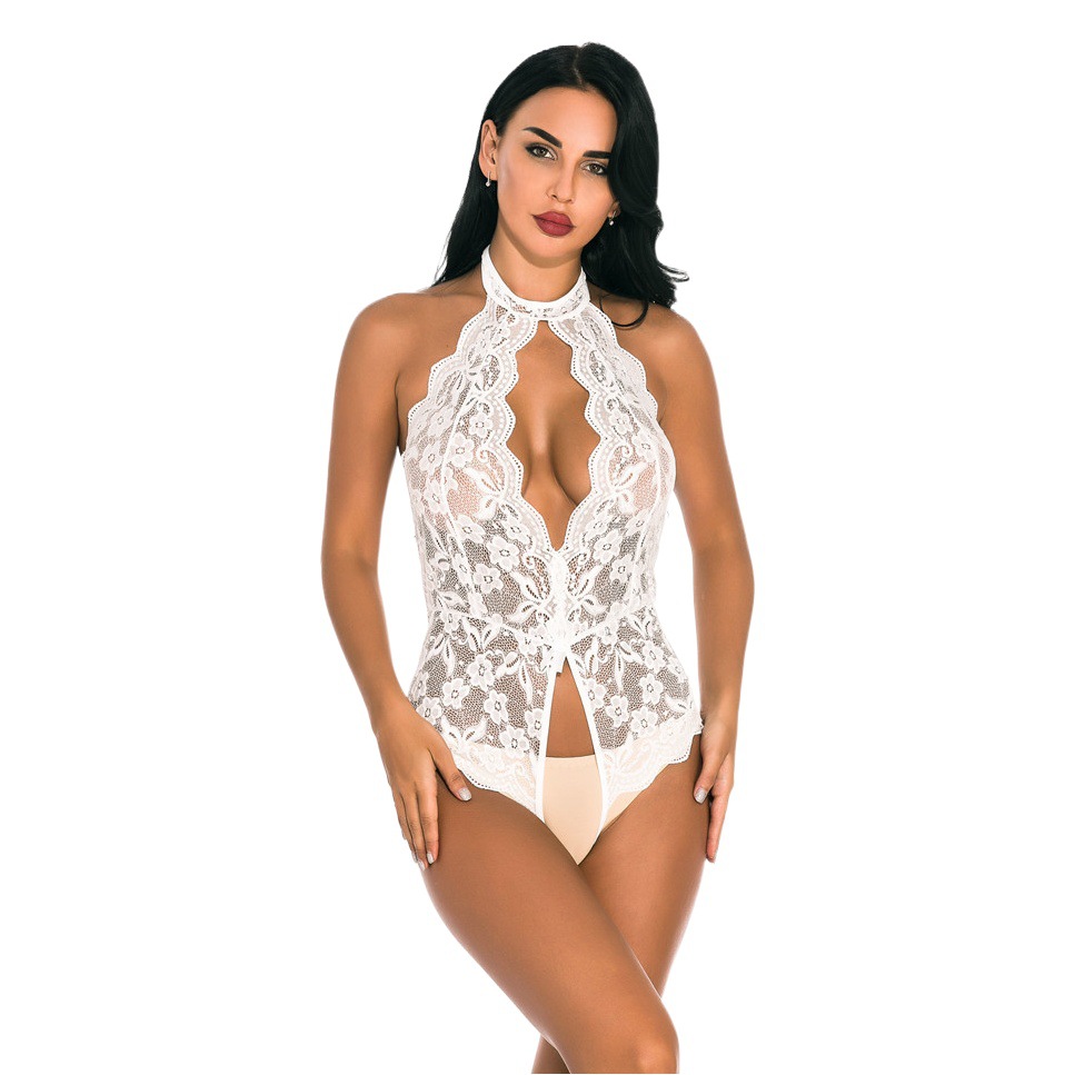 2022 cross-border Europe and America Amazon/ebay foreign trade sexy underwear open crotch mesh perspective jumpsuit