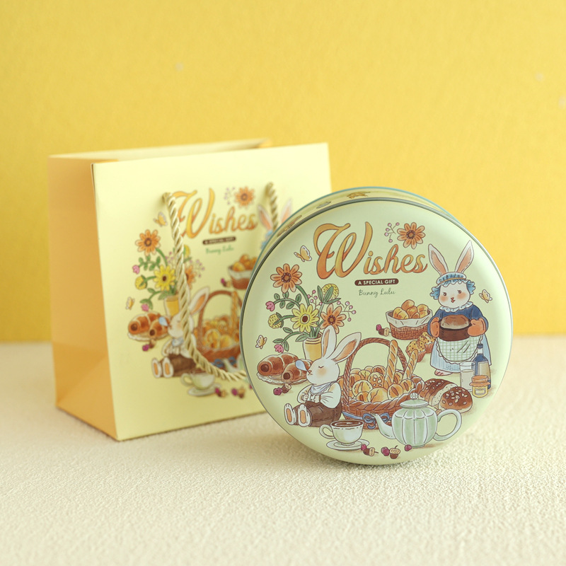 Picture of Factory direct ins marble medium cookies candy round tinplate box packaging box candy box
