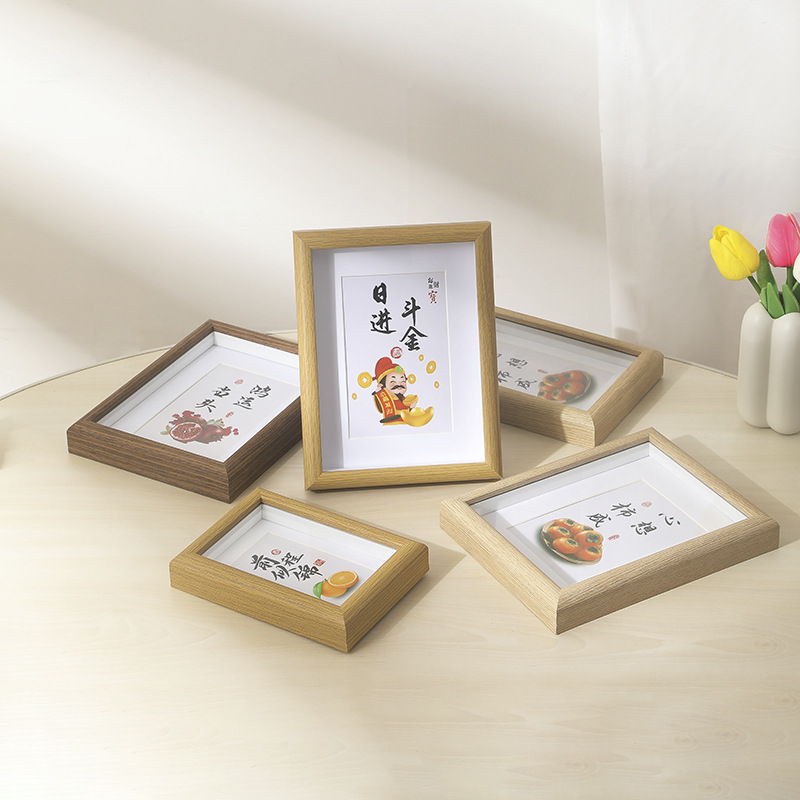 Hollow three-dimensional wall hanging dried flower photo frame wholesale wooden wall 5678 inch A4a3 with cardboard picture frame wholesale
