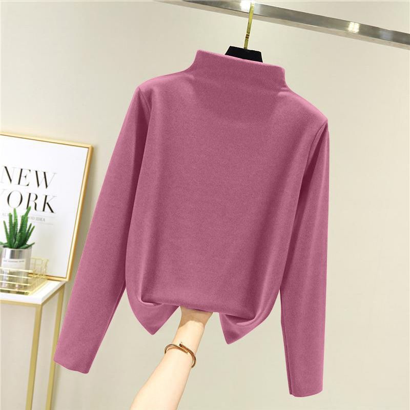 Picture of Warm Suit women's autumn and winter half turtleneck fleece-lined de thin undershirt underwear home wear autumn clothes long pants