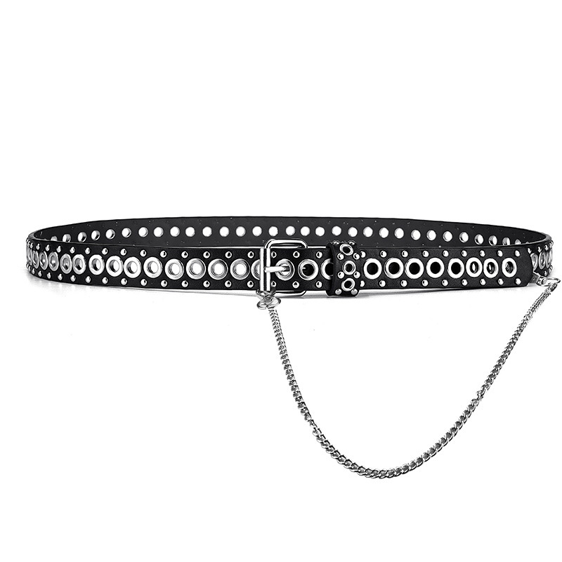 Picture of Belt Women's European and American Punk Rivet Street Personality Men's Belt Air Eye Belt Girls' Cross-border Hipsound Hair
