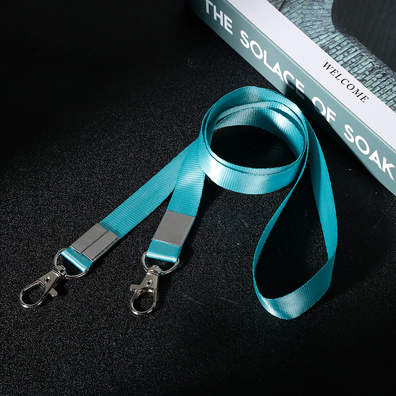 Picture of Lobster hook double buckle key chain thickened lanyard work card badge lanyard work tag factory tag printed logo