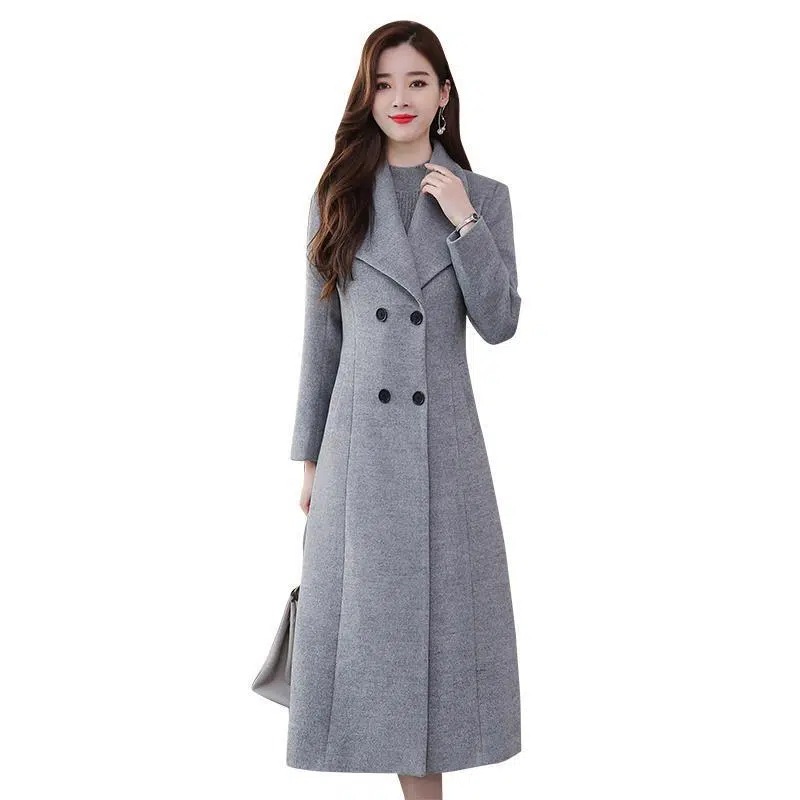 Picture of Southeast Asia Cross-border Coat Women's New Long Over-the-knee Large Size Woolen Coat Women's Winter Lapel Woolen Top for Chubby Girls