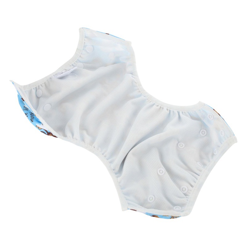Baby Show Baby Waterproof Swimming Trunks Leak-proof Side Snap Button Baby Adjustable Swimming Pool Mesh Diaper Pocket Diaper Pants