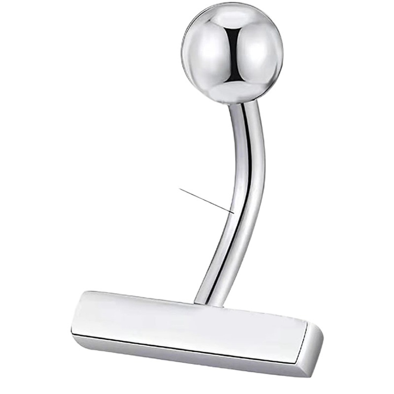 Picture of Stainless steel T-shaped belly button ring belly button nail puncture jewelry 2022 new belly button nail wholesale