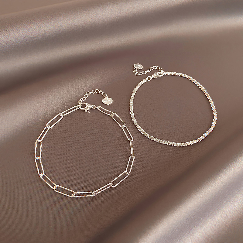 Picture of Silver Color Ring Bracelet Women's Summer ins Niche Design Fashionable Simple Hand Rope ins Cold Wind Sparkling Jewelry