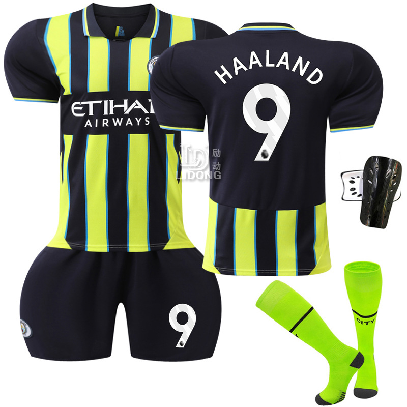 2425 Manchester City Pass Fluorescent Green Football Uniform No. 9 Harland Jersey 17 Debonian Suit Foreign Trade Supply