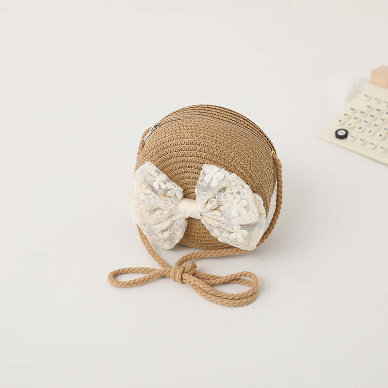 Picture of Children's Sunscreen Hat Summer Girl's Sunshade Straw Hat Bag suit Girl Baby Girl Western-style Lace Princess Beach Hat