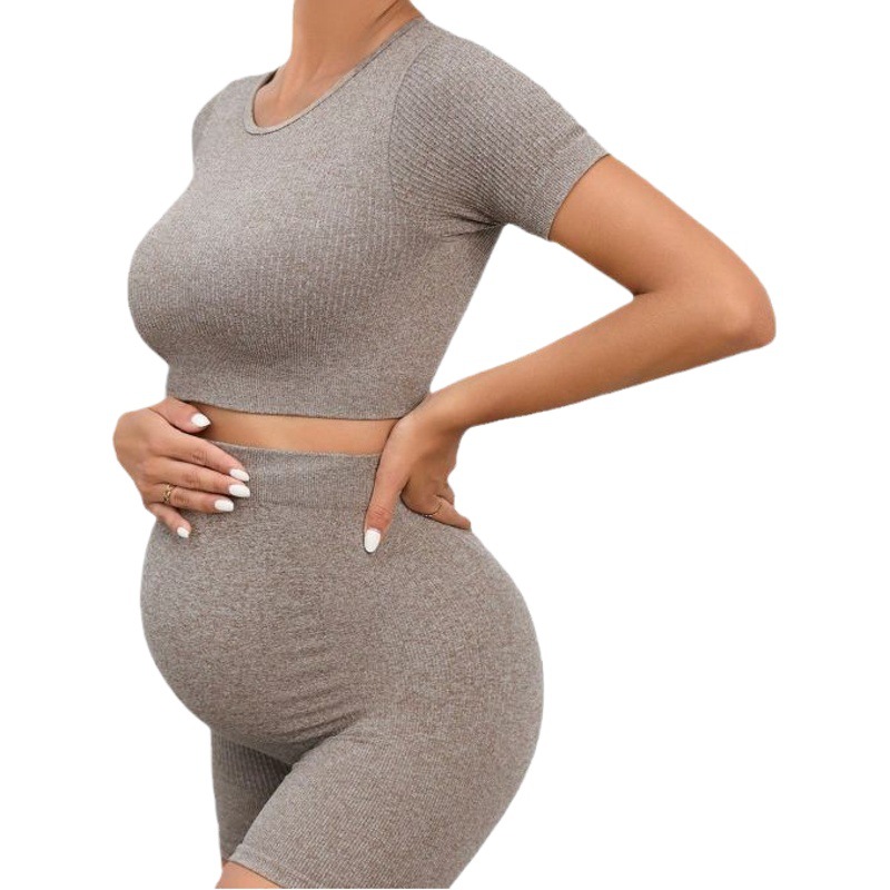 SHEIN Explosions Cross-border Pregnant Women Yoga suit Moisture-wicking Quick-drying Sports Fitness Short-sleeved Shorts suit Women
