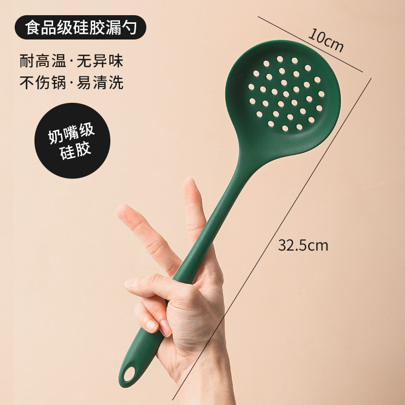 Picture of Wholesale household non-stick pan silicone chinese shovel high temperature resistant shovel spoon suit colander soup spoon suit kitchenware five-piece set