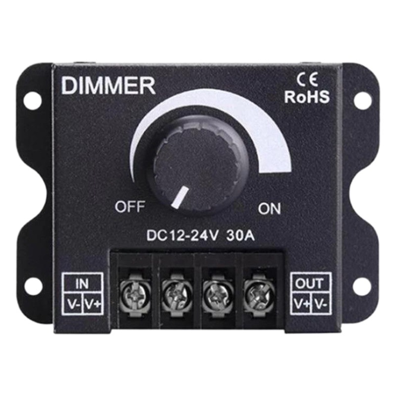 30A Monochrome Knob Controller Switch Iron Shell Knob Monochrome Dimmer Led Light Strip Manual Dimmer