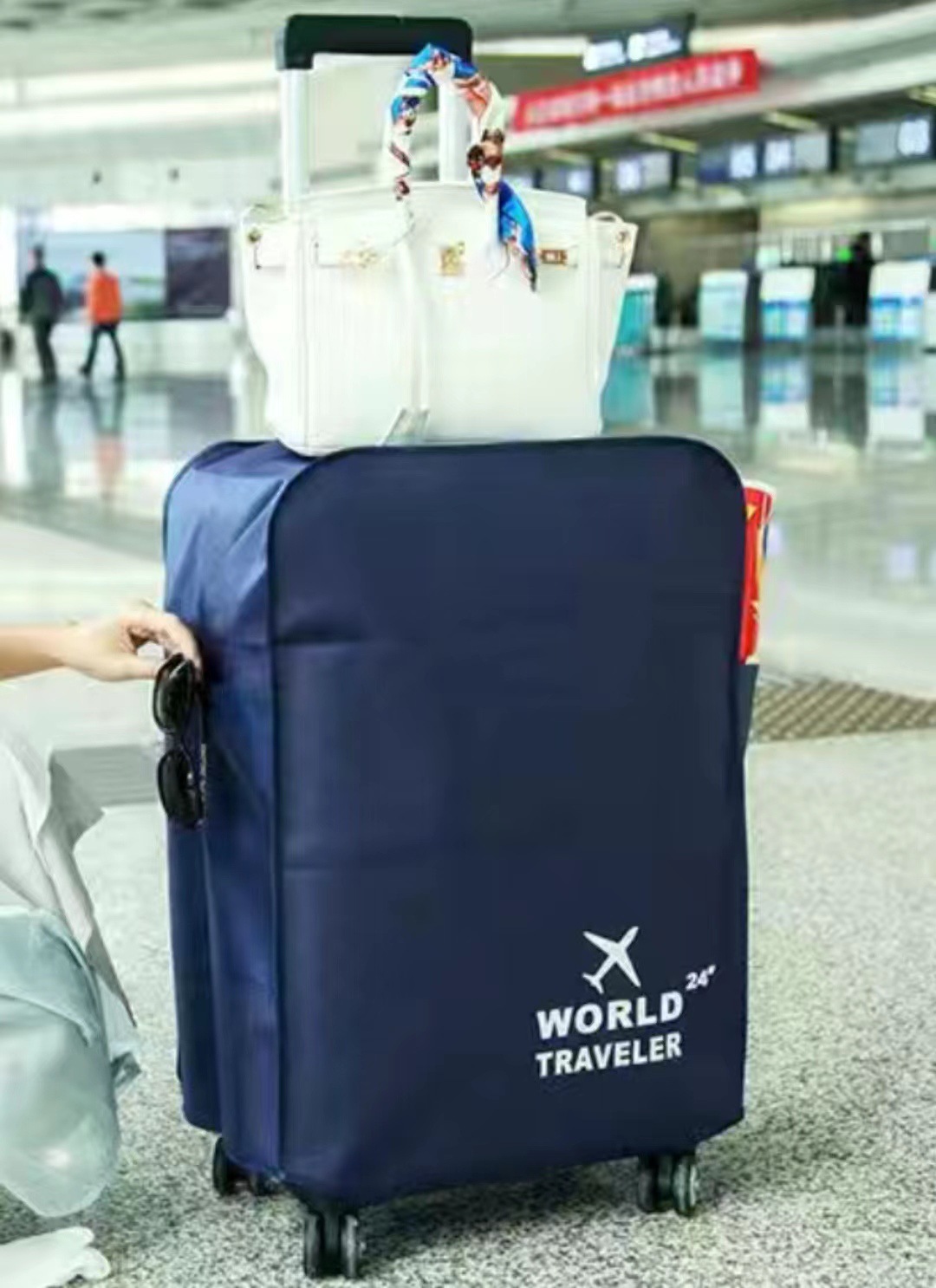 Picture of Manufacturer's Ready-Made Suitcase Protective Cover, Trolley Case Cover, Aluminum Frame Zipper, Non-Woven Fabric, Thickened Adjustable Case Cover