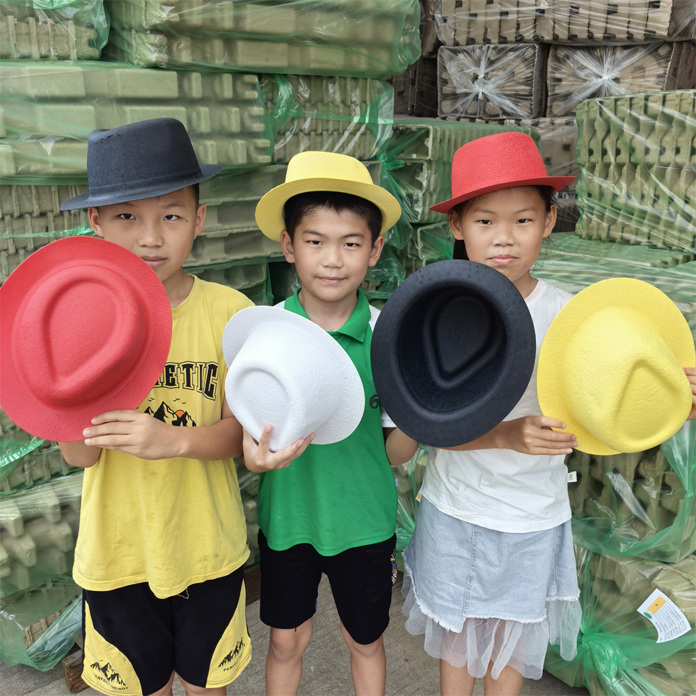 Red Pulp Hat White Paper Hat Yellow Sunshade Environmentally Friendly Degradable Material Paper Hat Dyed Cowboy Hat