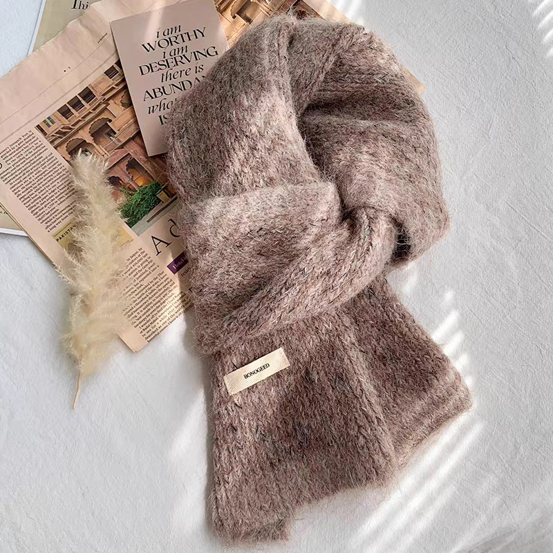 Picture of Small Sweet Potato Blogger recommend Wool Scarf Women's Winter 2024 New Korean Style All-match Atmosphere Warm Neck Protection