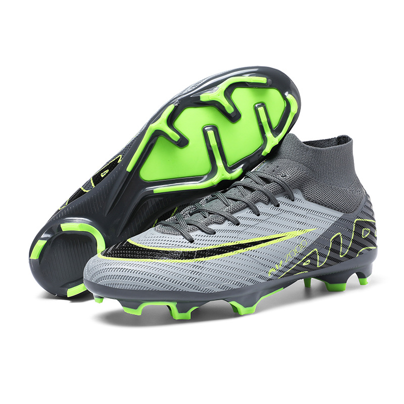 Cross-border New Teenager Spike Broken Nail Rubber Nail Football Shoes Children Lawn Football Shoes High-top plus size