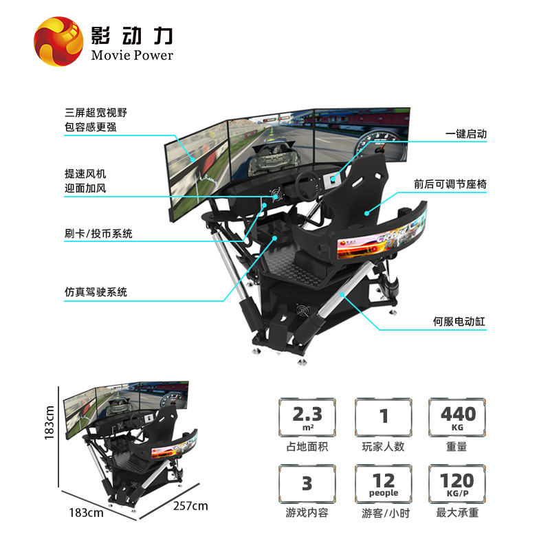 Picture of Shadow Power Vr Game Console All-In-One Equipment Somatosensory Driving Simulator Racing Shooting Commercial Video Game City Manufacturer
