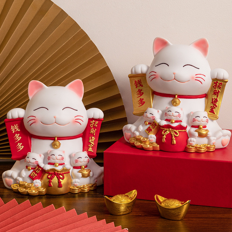 Picture of Lucky Cat creative vinyl piggy bank drop-resistant large capacity change piggy bank can save student gift ornaments