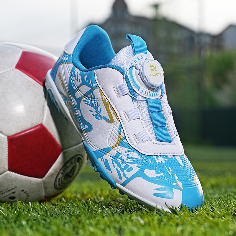 Picture of New Football Shoes Children's Rotating Buckle Pupils Boys Girls Falcon TF Broken Nail Short Nail AG Spike Competition Training