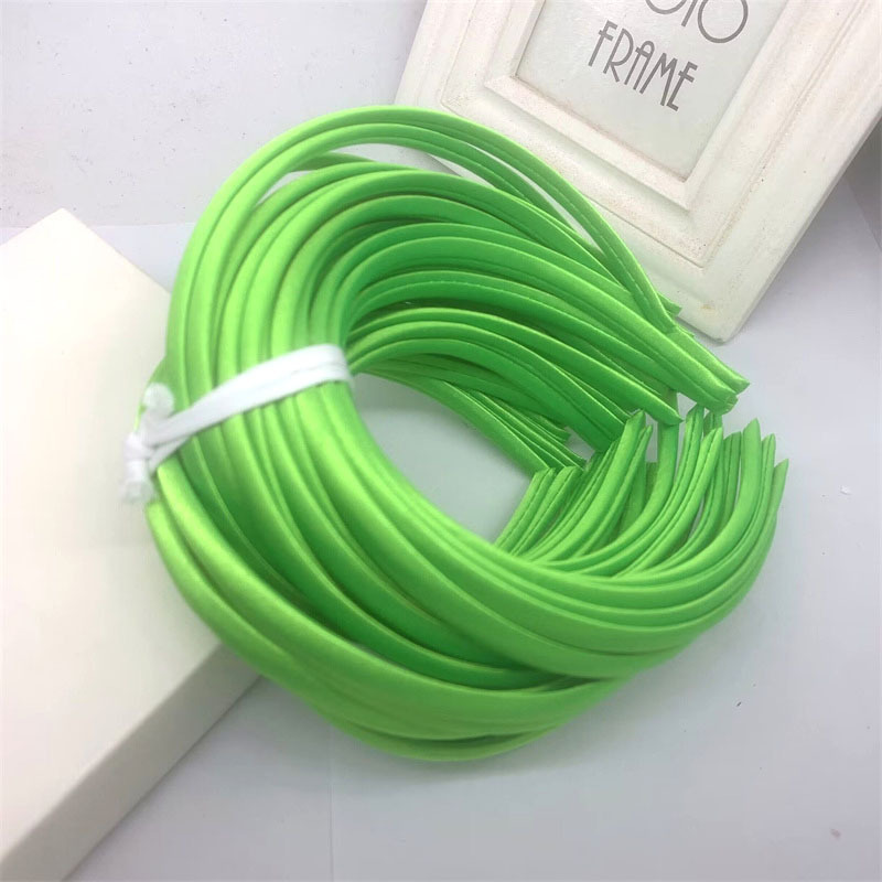 Picture of 10mm Candy-Colored Cloth-Wrapped Thickeneded Headband DIY Hairband Material Hair Accessories 1cm Satin Set Cloth Headband