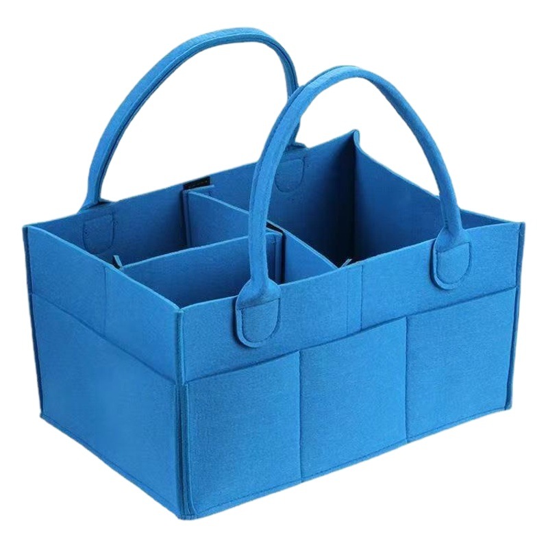 In stock batch felt diaper bag large capacity portable diaper bag maternal and child storage basket travel folding sundries finishing