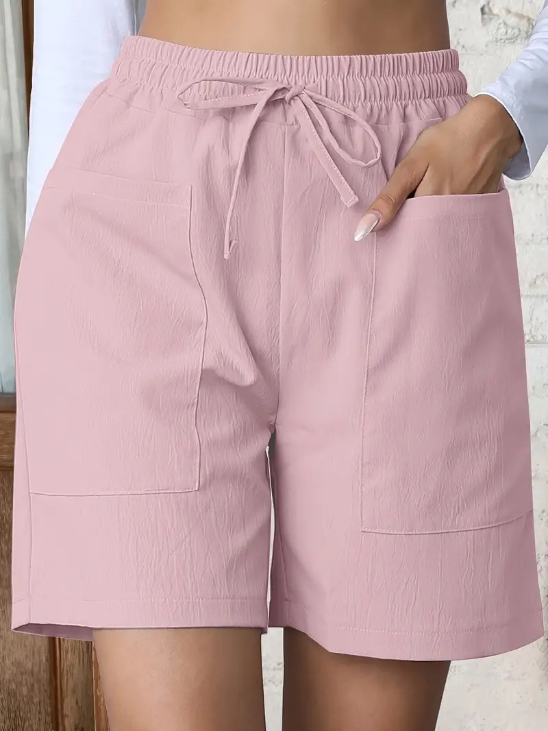 2024 Amazon New European and American Women's Casual Pants High Waist Shorts Fashion Lace-up Wide Leg Casual Shorts All-match