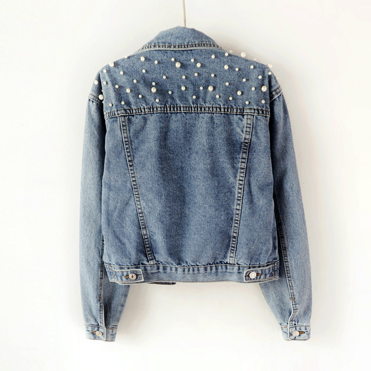 Picture of Garjun Denim Coat Women's European Station plus size Women's Beaded Diamond Coat Female Student Cross-border Loose Jacket