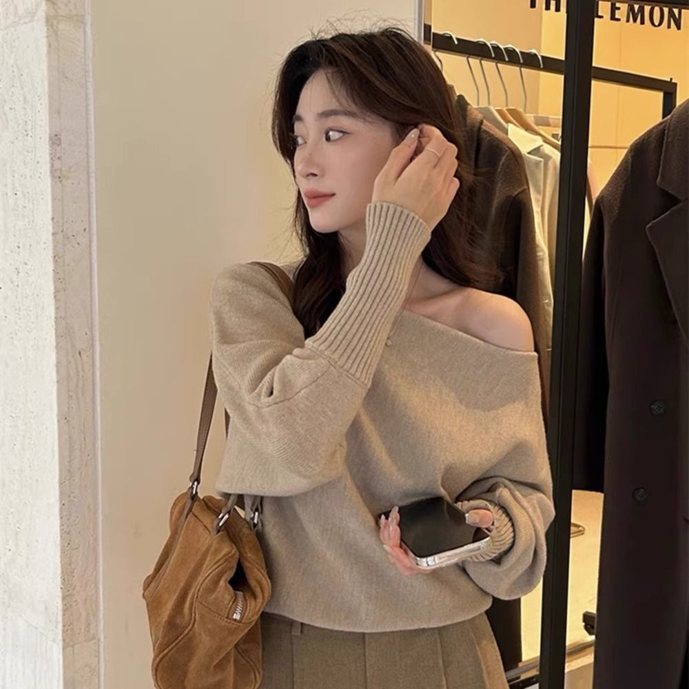 French-style Elegant Age-reducing Long-sleeved Knitted Sweater Women's Autumn New Loose All-match Relaxation Soft Waxy Top