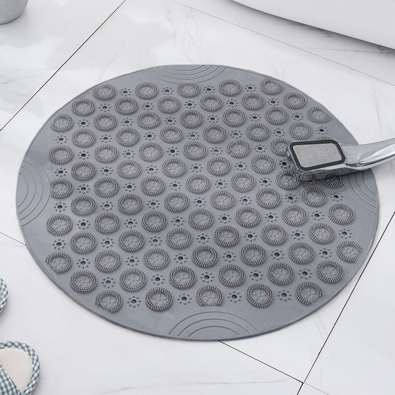 Picture of Combination of New Round Bathroom Tpr Anti-Slip Mat Series Household Shower Room Hydrophobic Quick-Drying Suction Cup Floor Mat Bathroom