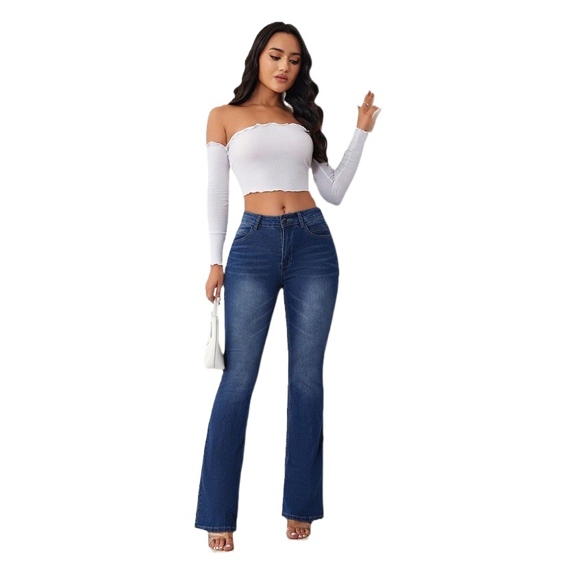 Cross-border exclusive for Amazon independent station new fashion personality high waist stretch slim pants jeans women