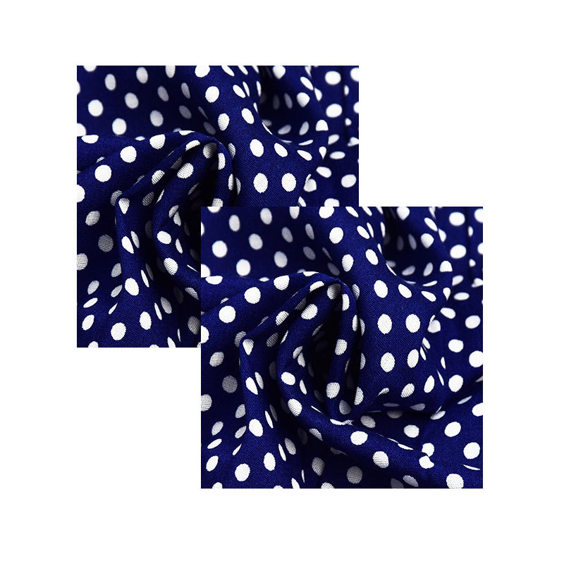 Rayon Plain Reactive Printing Blue Background White Dots Spring and Summer Women's Shirts and Kidsren's Pants Fabric