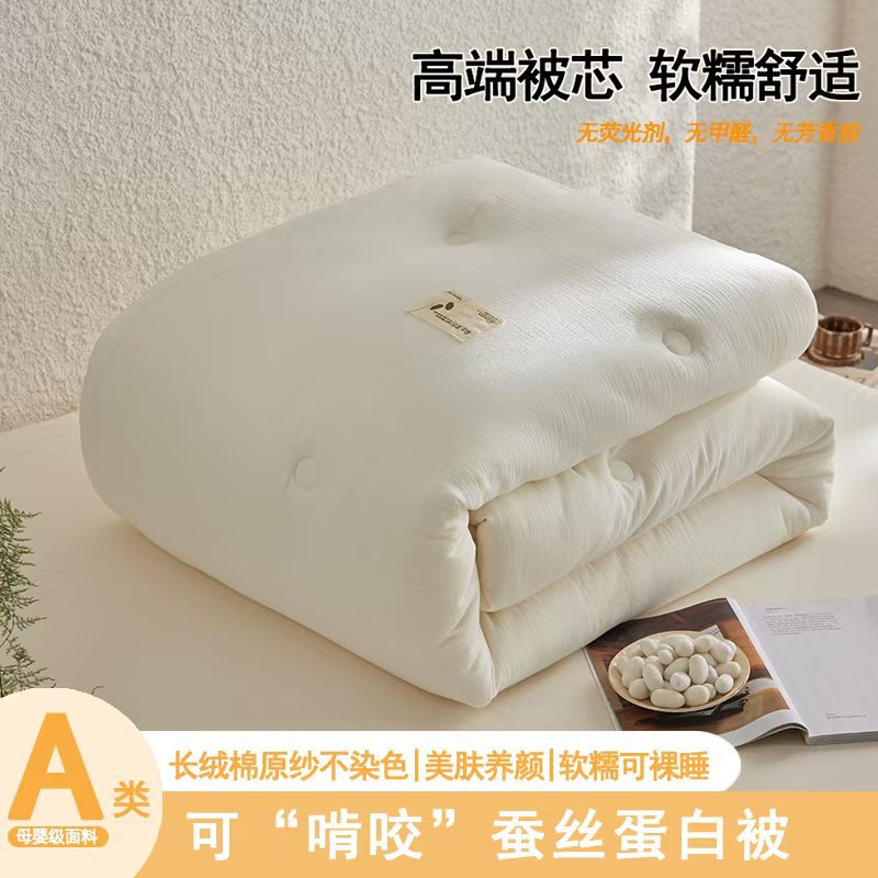 High-grade Class A cotton yarn cotton silk protein quilt core spring and autumn quilt thickened winter quilt four seasons universal 6