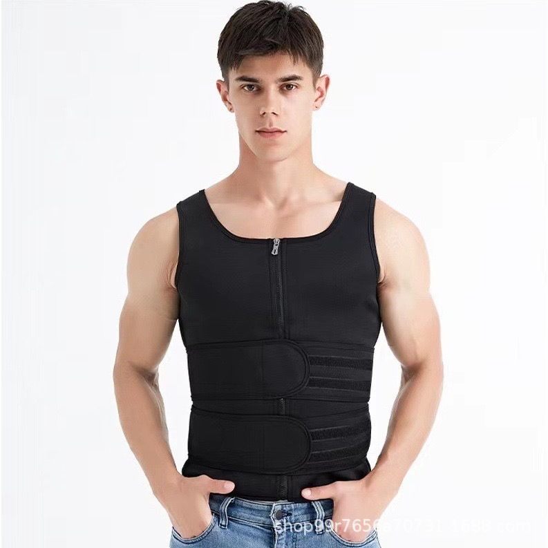 Picture of Double Waist Shaper Men's Sports Vest Sweat Suit Fitness Tunic Tunic Sports Body Shaper Cross-border Abdominal Belt