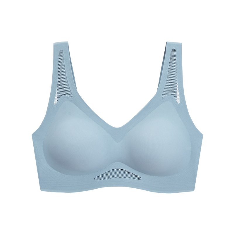 Picture of Traceless Beauty Back Underwear Women's Big Chest Shiny Summer Thin Comfortable Breathable Vest Small Chest Push-up Sports Bra