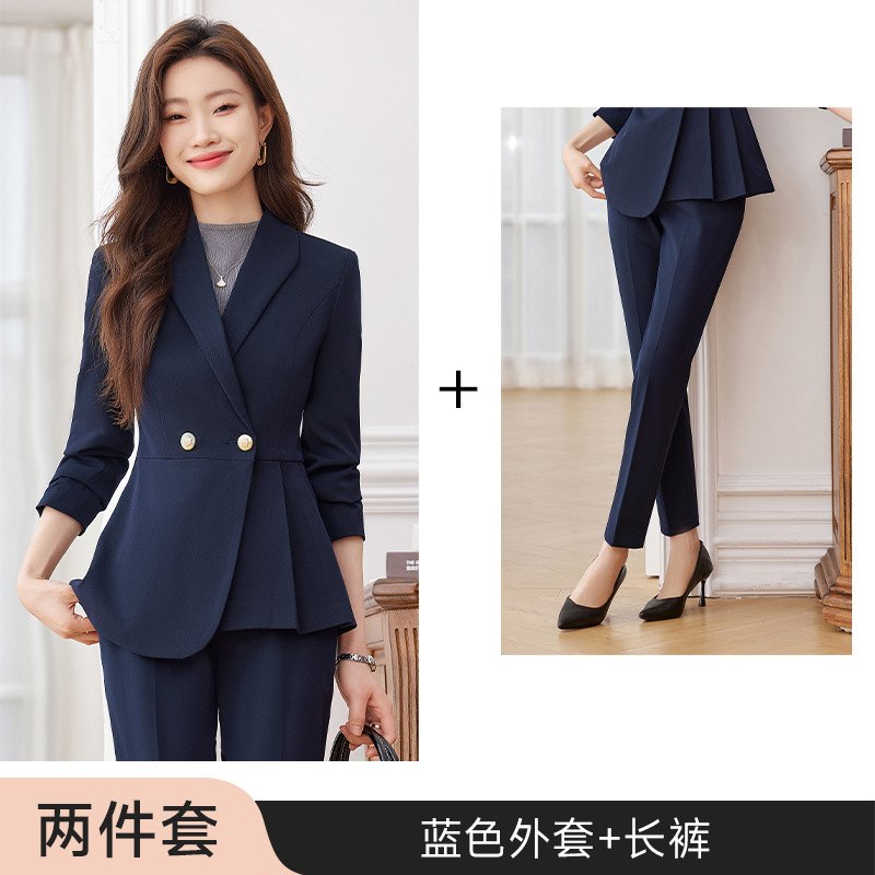 Picture of Black Small Suit Jacket Women's 2023 New Spring and Autumn High-grade Professional Two-piece Suit Elegant Casual Suit