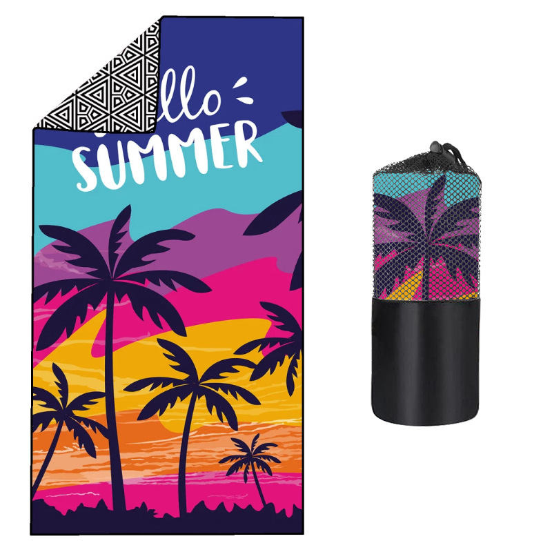 Picture of New Cross-Border Amazon European and American Double-Sided Velvet Quick-Drying Bath Towel Customizable Printed Towel Beach Swimming Beach Towel
