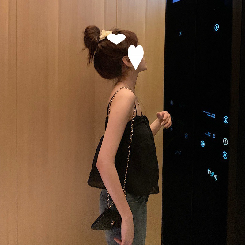 Picture of Korean design of sweet doll top female summer 2022 bow strap strap bottom suspenders chiffon shirt