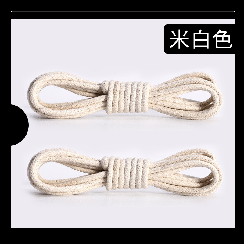 Picture of Factory wholesale waxed shoelace thin 0.25cm round black white brown leather shoes martin boots shoelace rope a pair