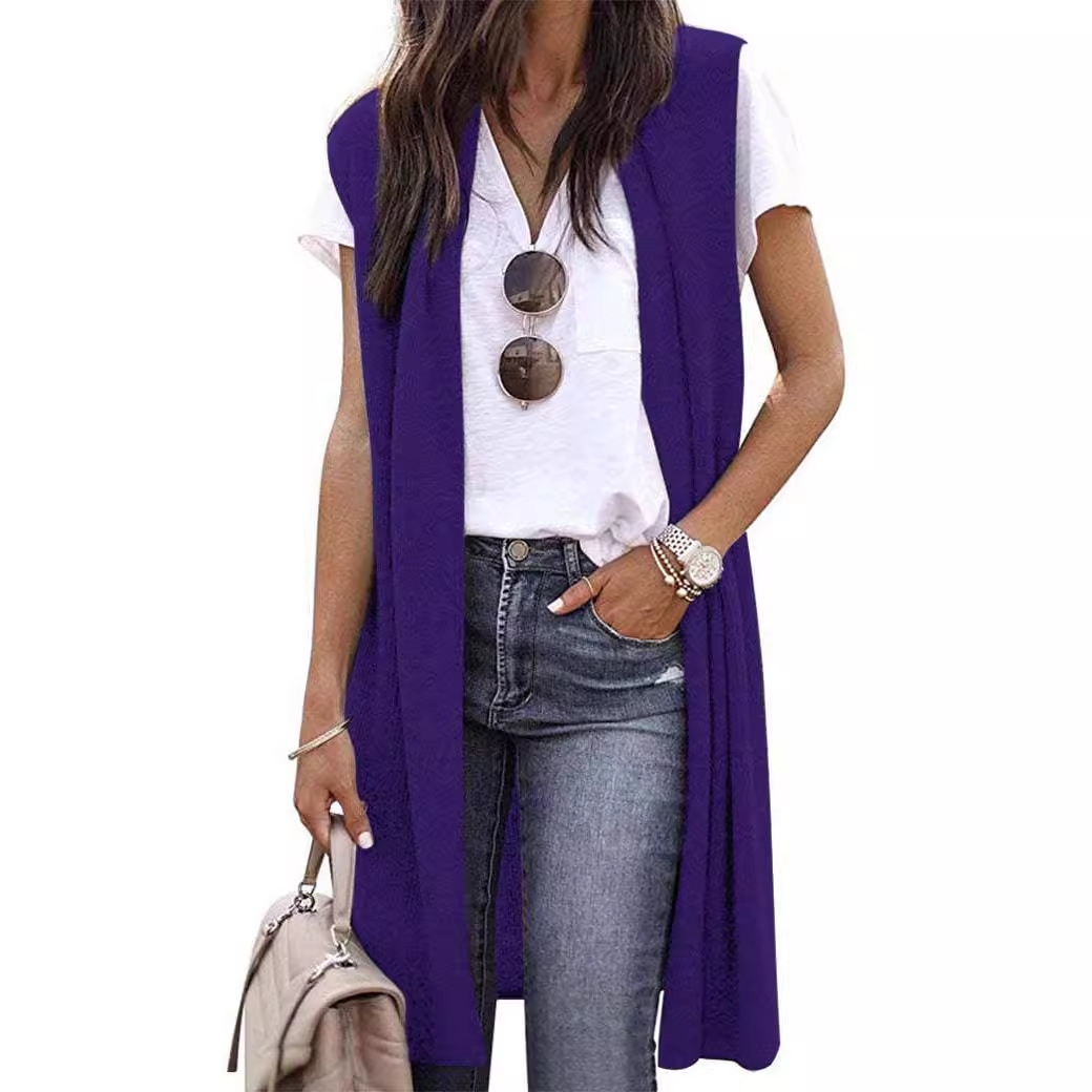 Picture of European and American 2023 Cross-border Amazon New Shoulder Cardigan eBay Fashion Trend Long Sleeveless Vest for Women