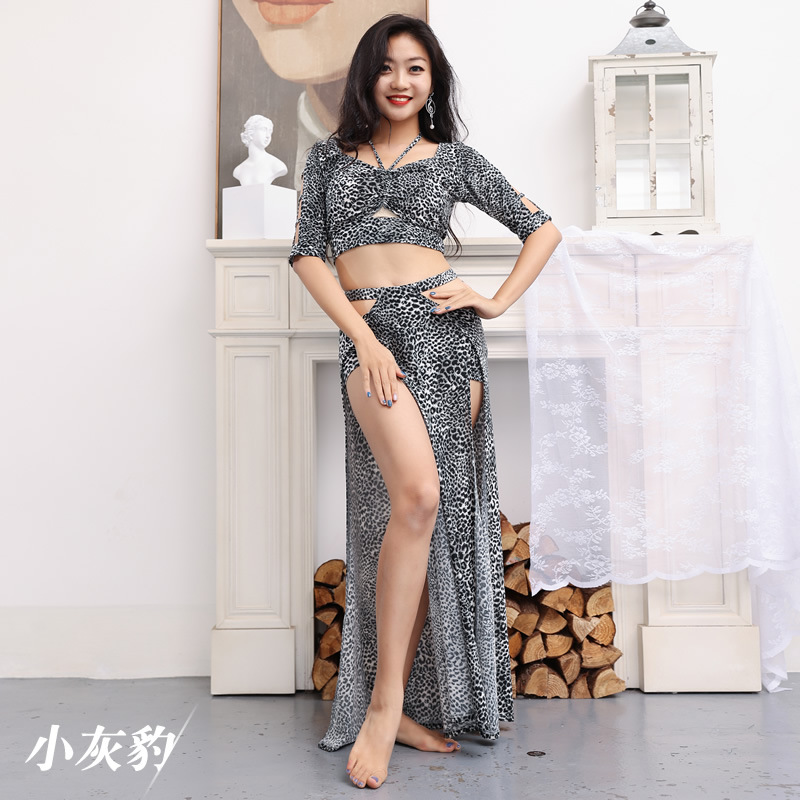 Picture of Dancer's New Belly Dance suit Dress Sexy Leopard Print Dance Beginner's Group Dress Practice Dress T5591